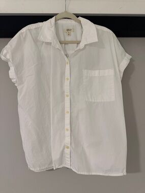 Style & Co. White Short-Sleeve Button Down Shirt